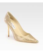 Jimmy Choo Abel Glittercoated Leather Pumps - Lyst