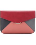 Fendi Colour-Block Leather Envelope Clutch - Lyst