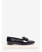 Giorgio Armani Patent Leather Grosgrain Bow Slipons - Lyst
