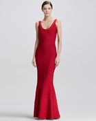 Hervé Léger Scoopneck Bandage Gown - Lyst