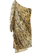 Roberto Cavalli Beadembellished Printed Silkchiffon Dress - Lyst