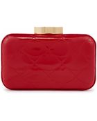 Lulu Guinness Red Quilted Lips Patent Fifi Clutch - Lyst