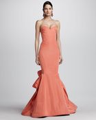 Oscar de la Renta Strapless Ruffle Back Fishtail Gown - Lyst