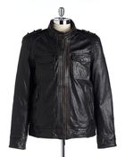 Vince Camuto Leather Motorcycle Jacket - Lyst