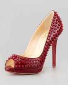 Christian Louboutin Yolanda Spikes Peeptoe Platform Pump - Lyst