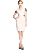 Js Collections Vneck Beaded Cap Sleeve Dress - Lyst