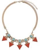 Topshop Rhinestone Triangle Earth Child Necklace - Lyst