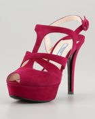 Prada Suede Caged Platform Slingback Sandal - Lyst
