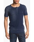 Diesel Distillation Knit Henley Tshirt - Lyst