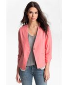 Gibson Collarless Linen Blazer - Lyst