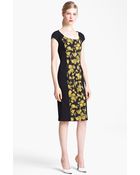 Michael Kors Leaf Print Sheath Dress - Lyst