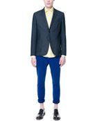 Zara Piqué Blazer with Contrasting Elbow Patches - Lyst