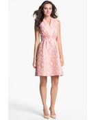 Adrianna Papell Lace Fit Flare Dress - Lyst