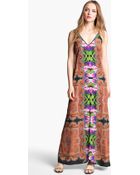 Clover Canyon Orchid Print Maxi Dress - Lyst