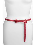 Tarnish Skinny Braided Leather Belt - Lyst