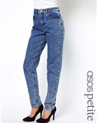 Asos Mom Jeans in Indigo Acid Wash - Lyst