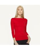 Ralph Lauren Black Label Cotton Boatneck Top - Lyst