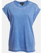 Topshop Oversized Burnout Tee - Lyst