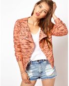 Vanessa Bruno Athé Fluro Knitted Biker Jacket - Lyst