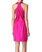 Lanvin Knotback Silk Dress - Lyst