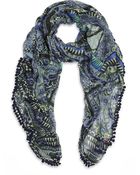 Matthew Williamson Patchwork Pompom Scarf - Lyst