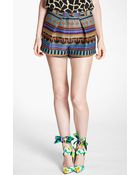 MSGM Ikat Print Jacquard Shorts - Lyst