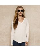 Ralph Lauren Blue Label Longsleeved Vneck Top - Lyst