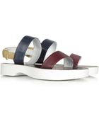 Jil Sander Color Block Leather Sandal - Lyst