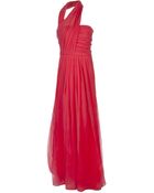 Oscar de la Renta Crinkled Halter Gown - Lyst