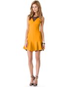 Robert Rodriguez Bonded Techno Flounce Dress - Lyst