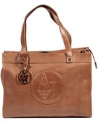 Giorgio Armani Faux Leather Medium Shopping Bag - Lyst