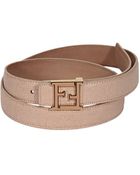 Fendi Woman 25 Cm Crayons Leather Ff-buckle - Lyst