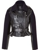 McQ by Alexander McQueen Wool Leather Peplum Biker Jacket - Lyst