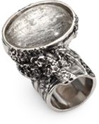 Saint Laurent Arty Ovale Ring/Silvertone - Lyst
