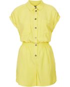 Topshop Casual Shirt Playsuit - Lyst