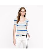 J.Crew Drapey Elbow Sleeve Tee in Multistripe - Lyst