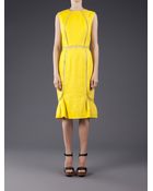 Lela Rose Fitted Lace Inset Dress - Lyst
