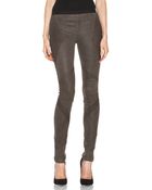 Helmut Lang Patina Stretch Cheyenne Leather Armor Leggings - Lyst