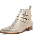 Tabitha Simmons Early Leather Booties in Metallics - Lyst