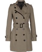 Burberry Prorsum Mid-Length Cotton-Gabardine Trench Coat - Lyst