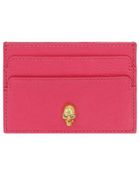 Alexander McQueen Skull Charm Leather Card Holder - Lyst