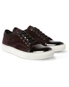 Lanvin Suede and Patent leather Sneakers - Lyst