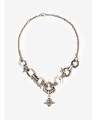 Alexander McQueen Honeycomb Bee Skull Necklace - Lyst