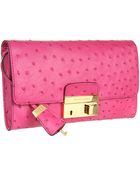 Michael Kors Gia Clutch with Lock - Lyst