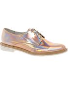 Miista Zoe Gold Flat Lace Up Shoes - Lyst