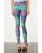 Topshop Neon Scuba Leggings - Lyst