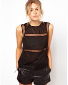 Asos Shell Top with Sheer Panels - Lyst