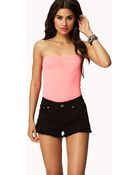 Forever 21 Ruched Sweetheart Bodysuit - Lyst
