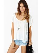 Nasty Gal Soft Slashes Tee - Lyst