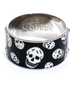 Alexander McQueen Skull Print Enamel Bangle - Lyst
